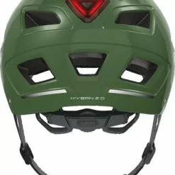 Abus Hyban 2.0 Jade Green Med LED Lys -Hjelm Salg abus hyban 2 0 jade green rear p