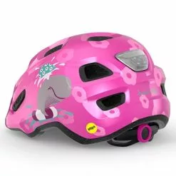 Met Hooray Mips Pink Whale Glossy Grønt Spænde -Hjelm Salg met hooray pink whale mips kids bikehelmet left side rear p